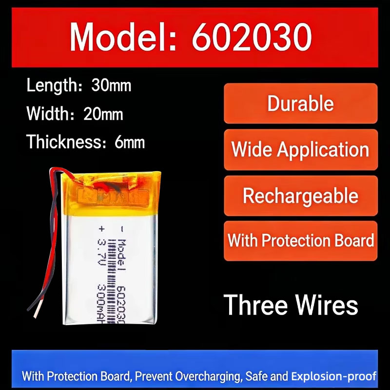 Smartwatches - Bateria litowa 3.7V 300mAh 602030, baterie