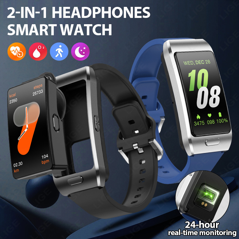 Tws Earbuds Bluetooth 5.3 - LIGE Nowy Smartwatch z Słuchawkami TWS