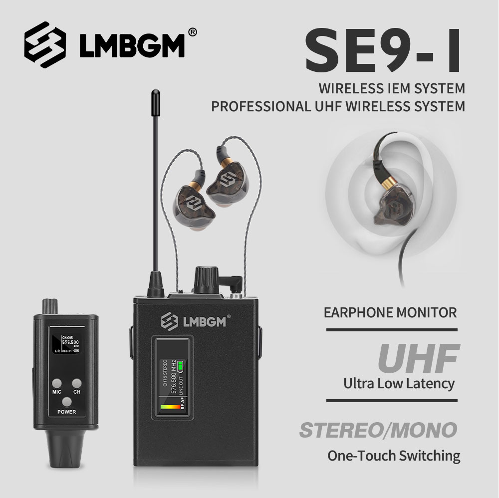 In Ear Monitors For Singers - LMBGM SE9 UHF Bezprzewodowy System Monitoringu