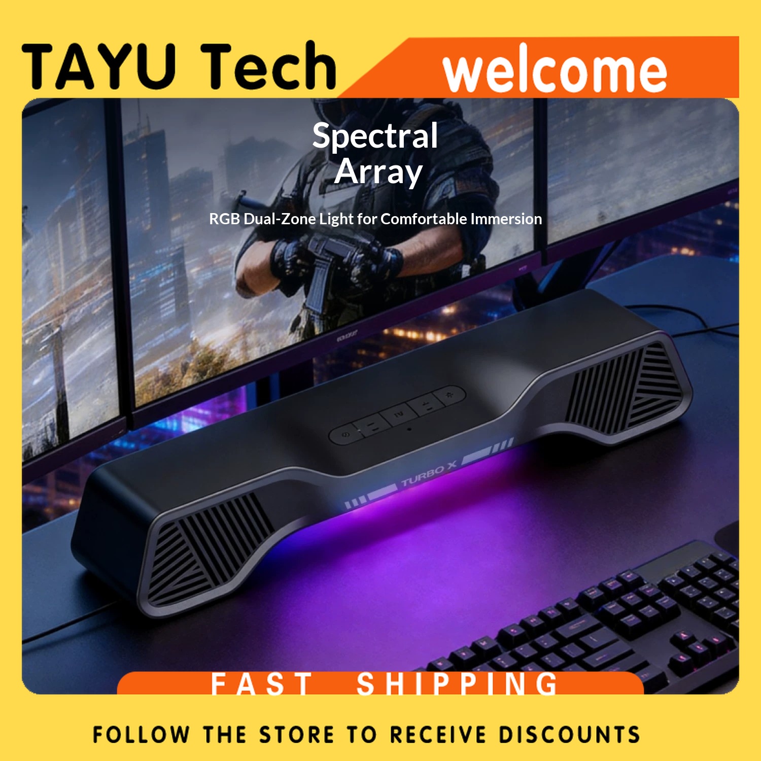 Rgb Computer Soundbar For Pc - Głośnik gamingowy Hurricane Turbo X MS-G1