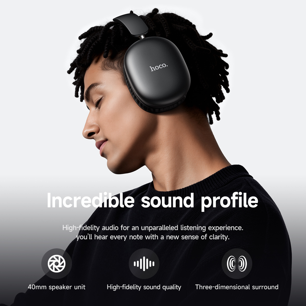 Słuchawki składane HOCO W73 Bl – Anc Wireless Over Ear Headphones recenzja i cena